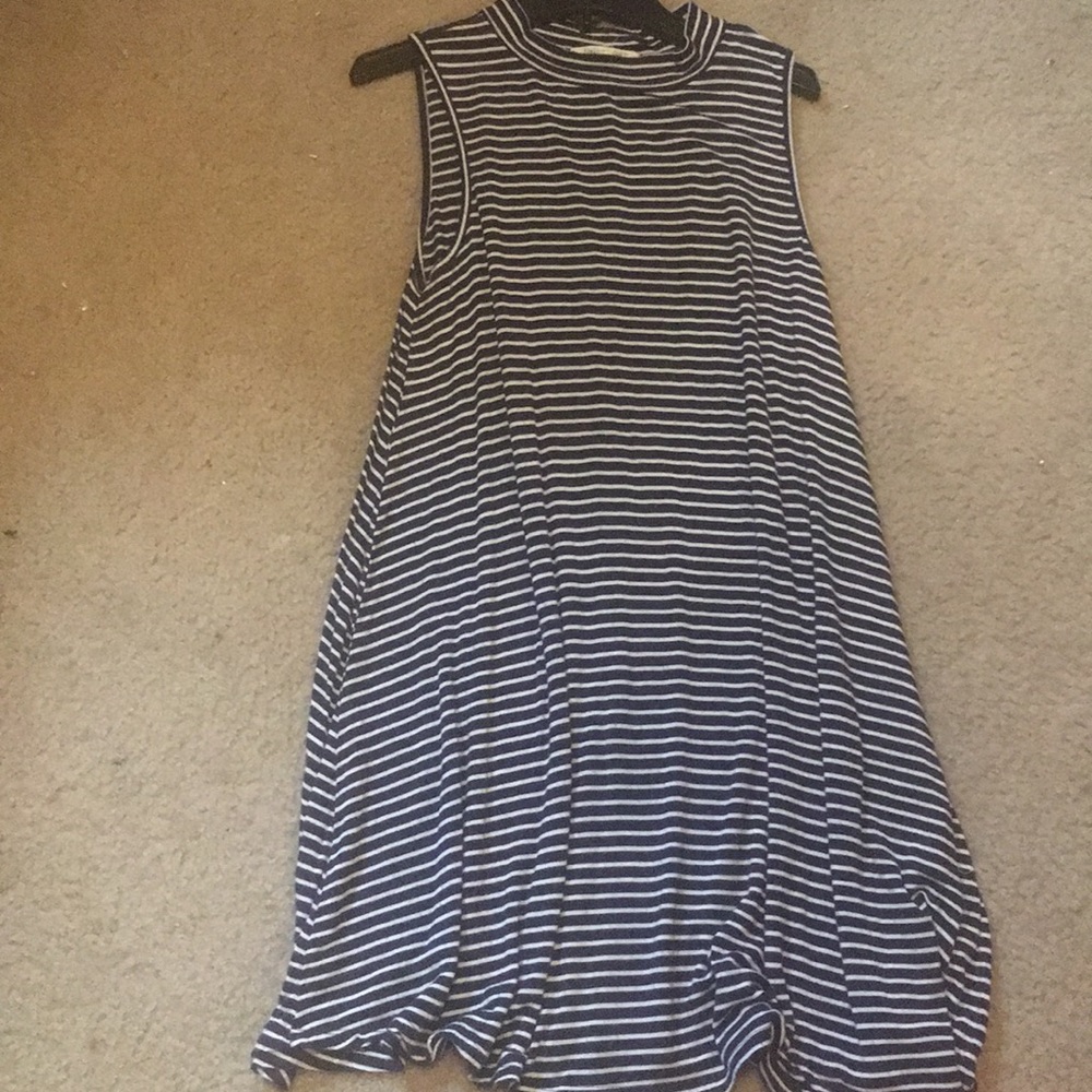 Navy blue striped dress